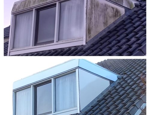 Voor- en na situatie glazenwassen